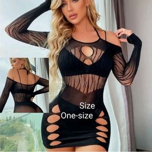 Fishnet lingerie dress